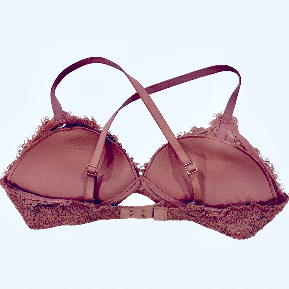 Aerie Mauve Wireless Push Up Lace Real Power Bra Size 32C - Picture 4 of 4